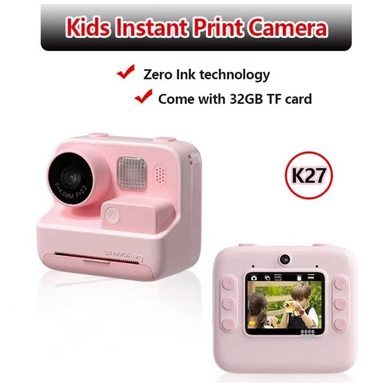 K27 Kids Instant Print Camera – Pink