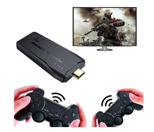 M8 Retro 4K HD HDMI Game Stick Lite – 64GB, 2 Wireless Controllers, 10,000 Games, 9 Emulators