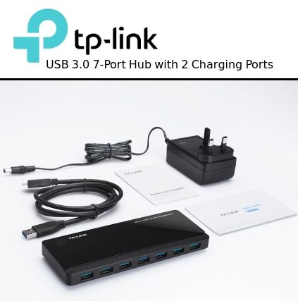 TP-Link, UH720, USB 3.0, 7-Port Hub with 2 x 5V/2.4A Smart Charging Ports