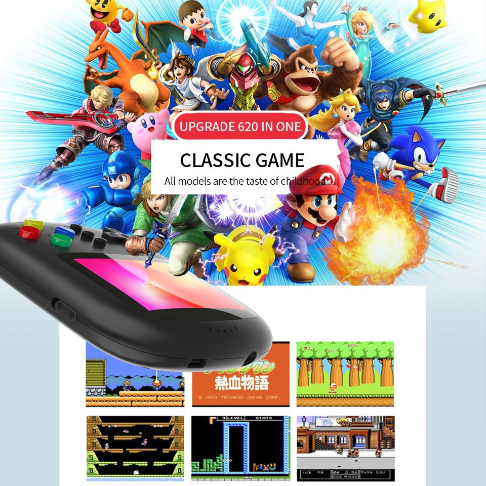 620 in 1 Retro Video Game Box with Controller (2 Player), 2.8" HD Screen, Play on TV