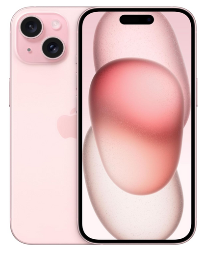 Refurbished Apple iPhone 15, Pink, Storage 128GB, 256GB, 512GB