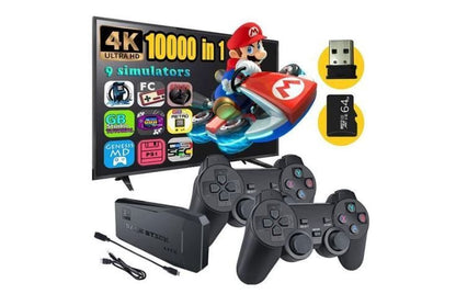M8 Retro 4K HD HDMI Game Stick Lite – 64GB, 2 Wireless Controllers, 10,000 Games, 9 Emulators