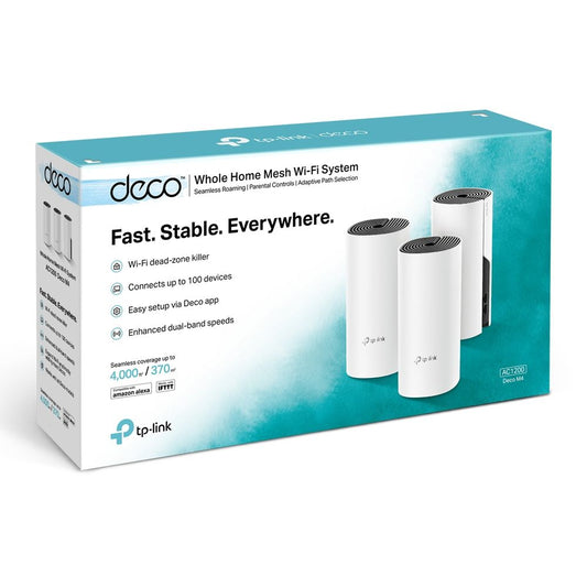 TP-Link, AC1200, Deco M4 (3 Pack), Deco Whole Home Mesh Wi-Fi System