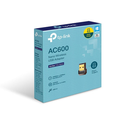 TP-Link, ARCHER T2U NANO, AC600, Dual Band 2.4GHz & 5GHz, Nano Wireless USB Adapter