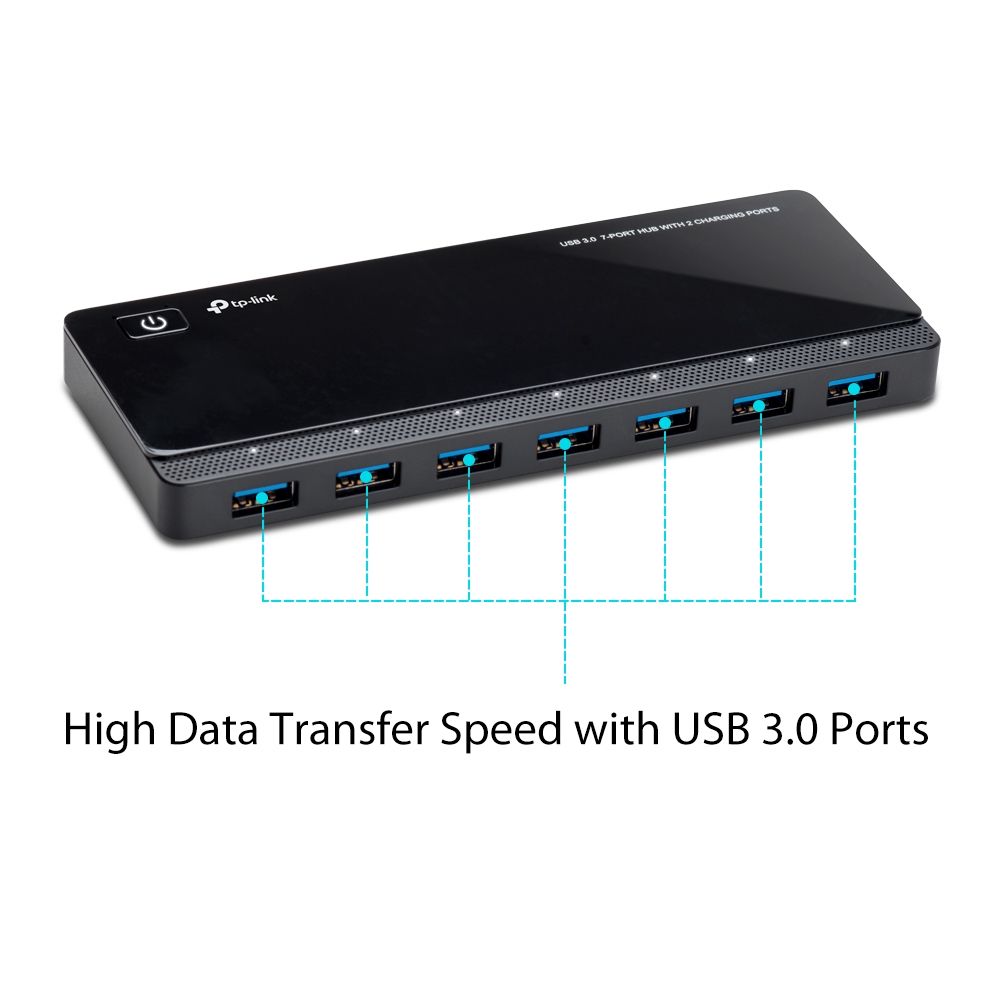 TP-Link, UH720, USB 3.0, 7-Port Hub with 2 x 5V/2.4A Smart Charging Ports