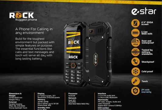 eSTAR Rock Rugged Waterproof Phone